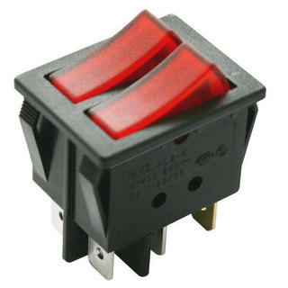 Interruptor Basculante Duplo Luminoso 6 Patilhas Vermelho 11.410.ILL/ NRR